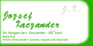 jozsef kaczander business card